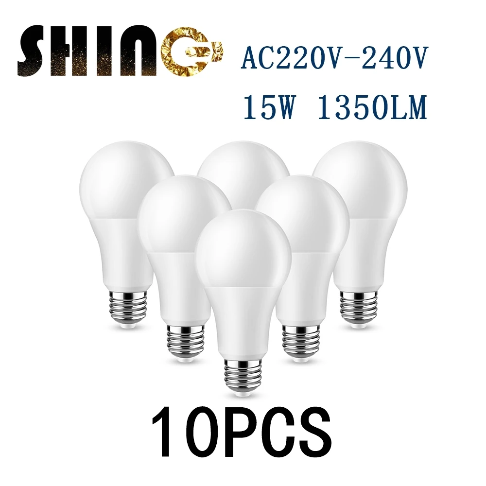 10PCS LED Light bulb A60 E27 B22 AC220V-240V 15W lampara led 3000K/4000K/6000K Lampada Energy Saving Lamp Smart Light
10PCS LED Light bulb A60 E27 B22 AC220V-240V 15W lampara led 3000K/4000K/6000K Lampada Energy Saving Lamp Smart Light
