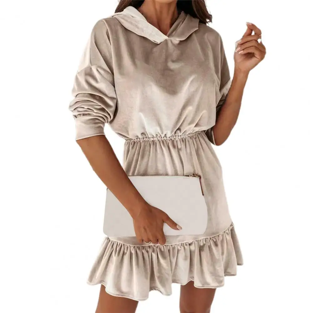 Plus Size Women's Hoodies Dress Hooded Ruffles Solid Color Loose Hem Simple Spring Mini Dress Elegant Party
Plus Size Women's Hoodies Dress Hooded Ruffles Solid Color Loose Hem Simple Spring Mini Dress Elegant Party