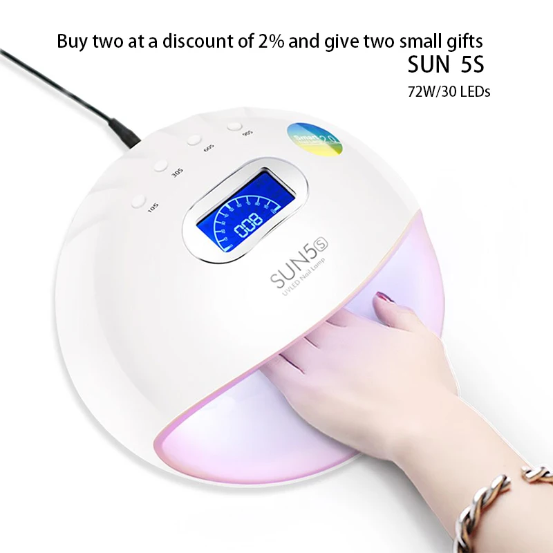 Nail Drying Lamp SUN 5S UV Lamp LED 72W 30 LED Best Selling Gel Varnish Light Drying Smart Induction Professional Manicure Lamp
Nail Drying Lamp SUN 5S UV Lamp LED 72W 30 LED Best Selling Gel Varnish Light Drying Smart Induction Professional Manicure Lamp