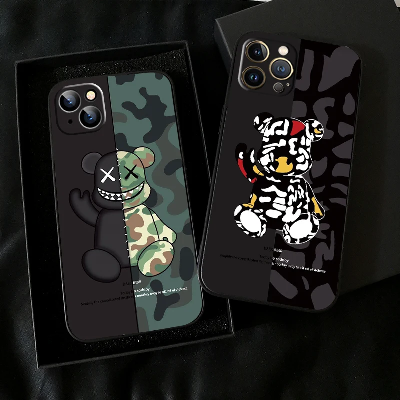 Luxury Fashion cute bear For iPhone 13 12 11 Pro Max 12 13 Mini X XR XS Max 6 6s 7 8 Plus Phone case liquid silicone funda coque
Luxury Fashion cute bear For iPhone 13 12 11 Pro Max 12 13 Mini X XR XS Max 6 6s 7 8 Plus Phone case liquid silicone funda coque