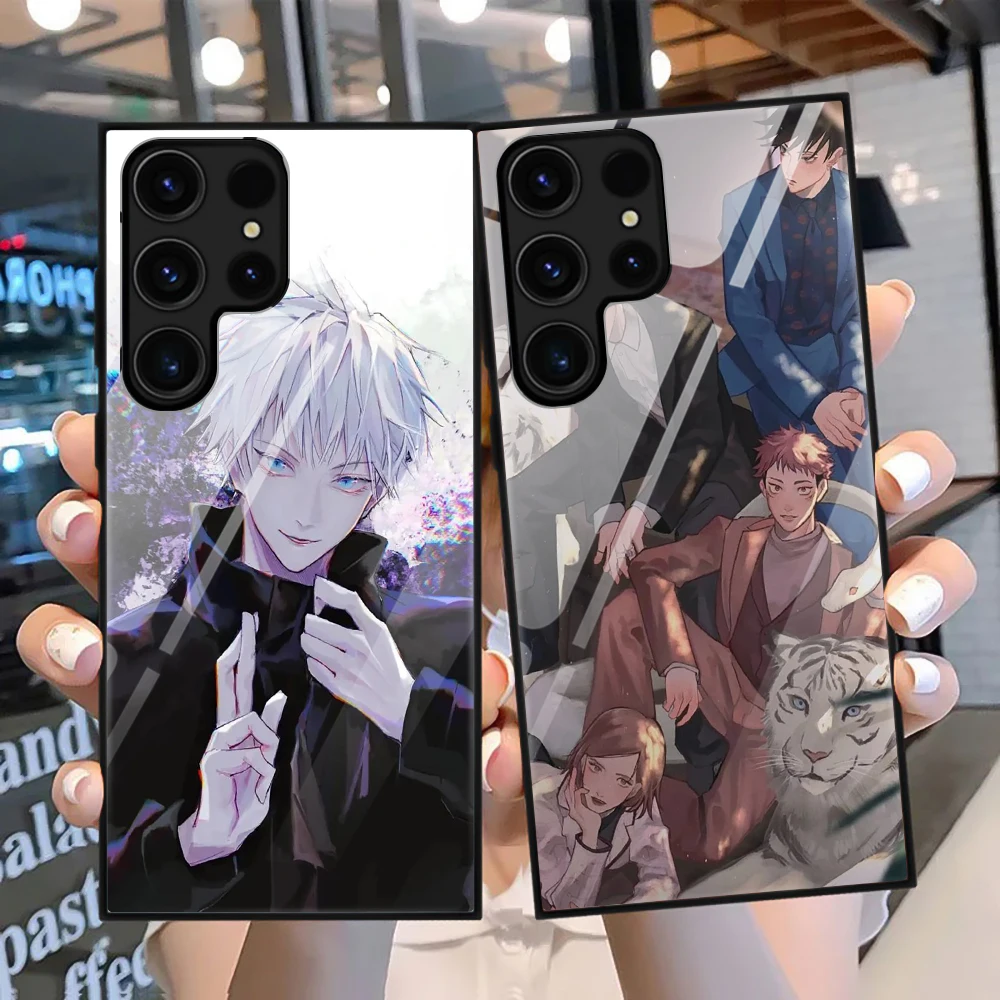 

Jujutsu Kaisen Case for Samsung Galaxy S23 Note 20 10 S10e Tempered Glass Capas for Samsung S22 S21 S20 Ultra Plus FE S10 Lite