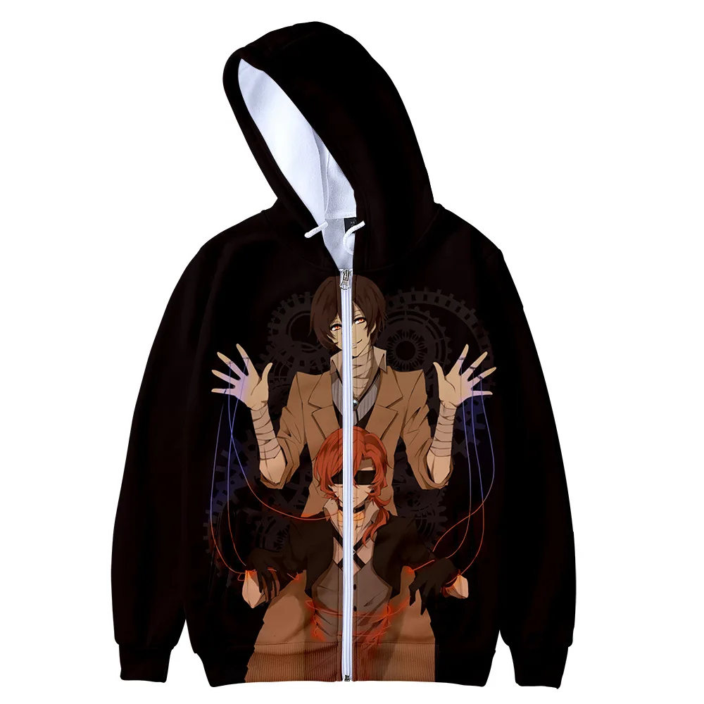 Мужские толстовки с капюшоном из японского аниме «бродячие псы», костюм для косплея дазай Осаму, толстовка с капюшоном на молнии, повседнев... 
Мужские толстовки с капюшоном из японского аниме «бродячие псы», костюм для косплея дазай Осаму, толстовка с капюшоном на молнии, повседнев...