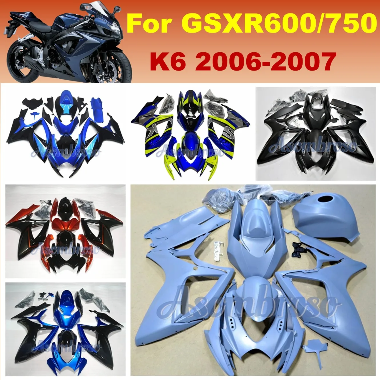 Комплект обтекателя послепродажного обслуживания подходящий для GSX-R600 750 GSXR600
