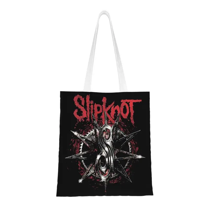 Reusable Heavy Metal Rock Band Slipknots Shopping Bag Women Canvas Shoulder Tote Bag Washable Groceries Shopper Bags
Reusable Heavy Metal Rock Band Slipknots Shopping Bag Women Canvas Shoulder Tote Bag Washable Groceries Shopper Bags