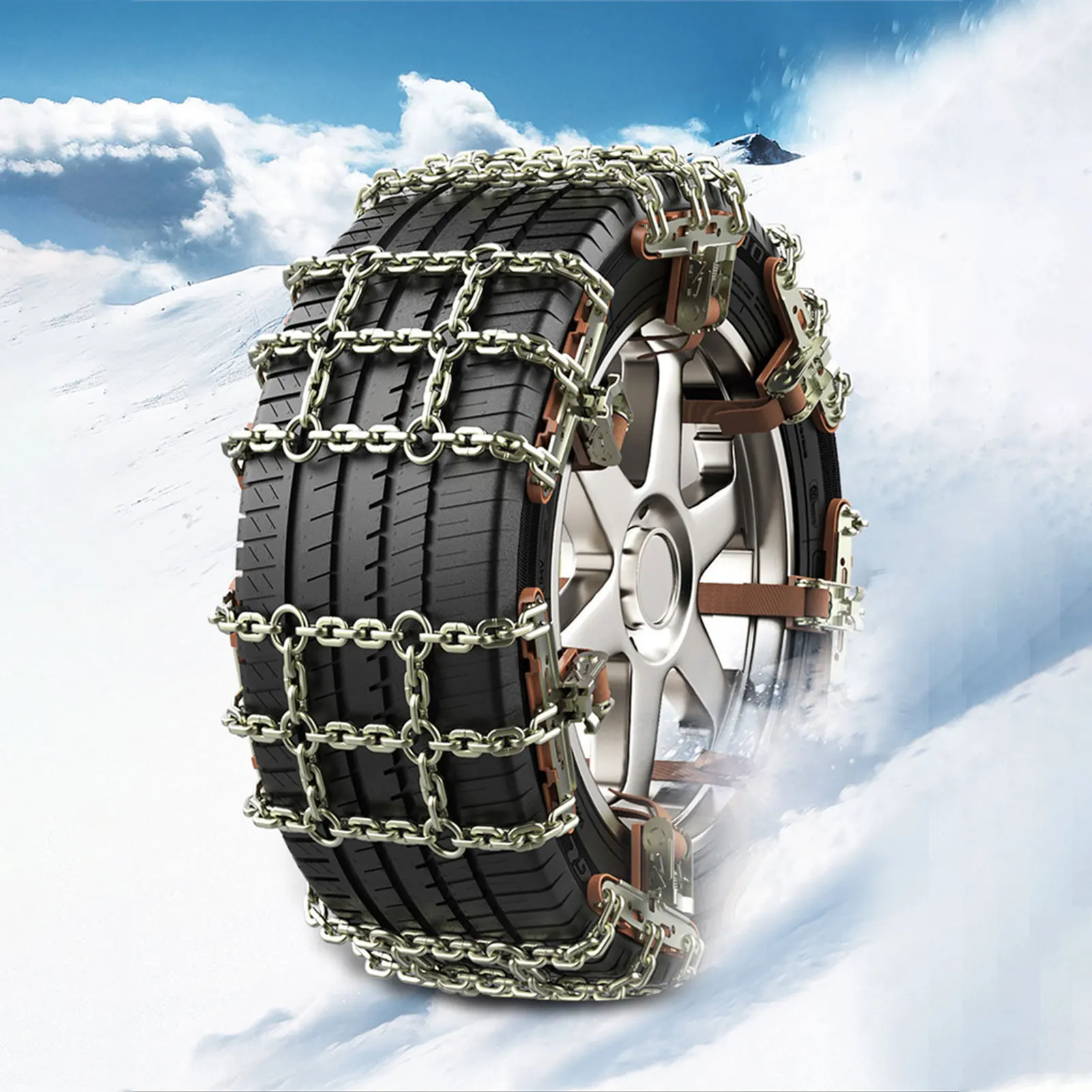 6pcs Car Tire Snow Chain Portable Anti-slip Anti-wear Steel Adjustable Safety Double Chains For Truck SUV Universal On Wheel - купить по