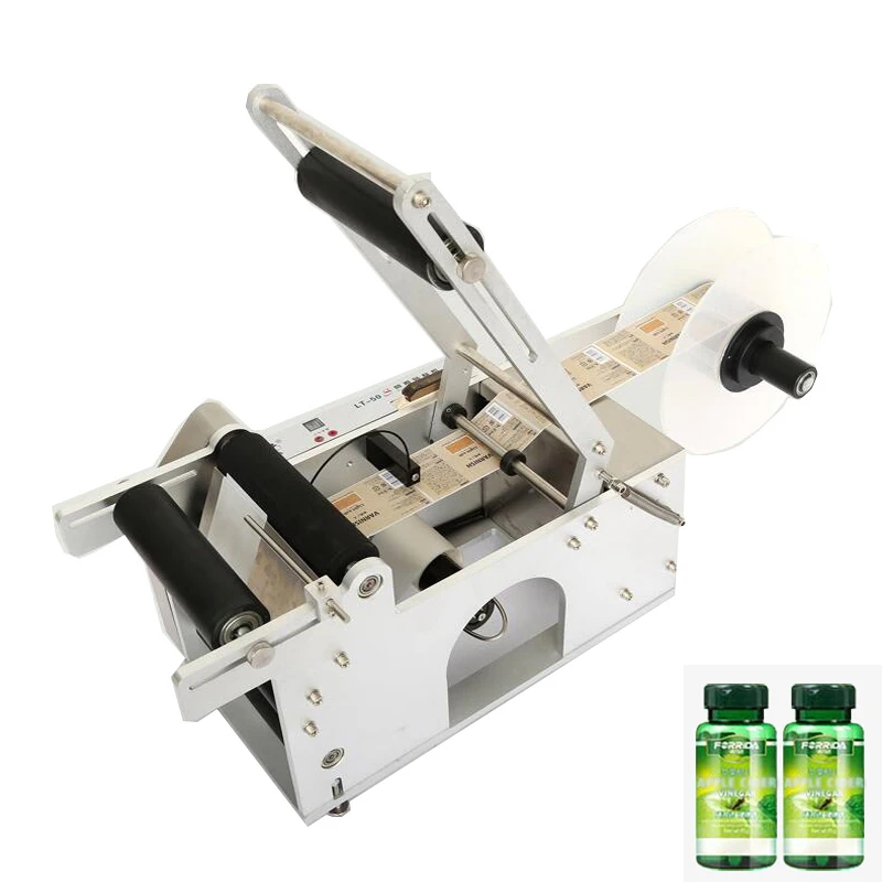 

Round Bottle Labeller Semi Automatic Round Glass Bottle Labeling Machine With Date Code Printer Function