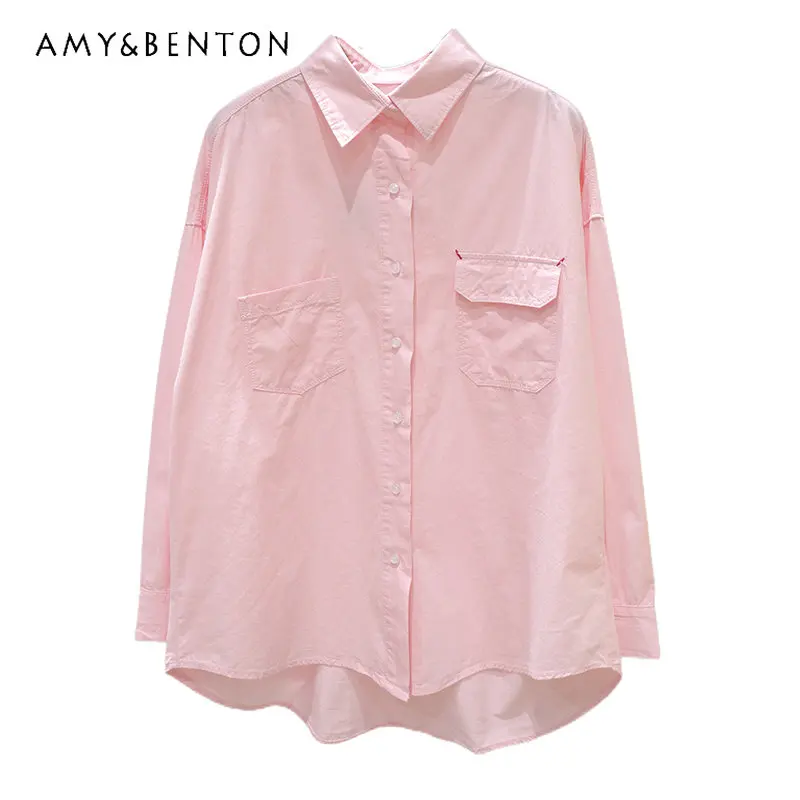 Matching Skin Color Loog Sleeve Blouse Back Cartoon Embroidery 2023 Spring Loose Slimming Short Front Long Back Shirt For Women
Matching Skin Color Loog Sleeve Blouse Back Cartoon Embroidery 2023 Spring Loose Slimming Short Front Long Back Shirt For Women