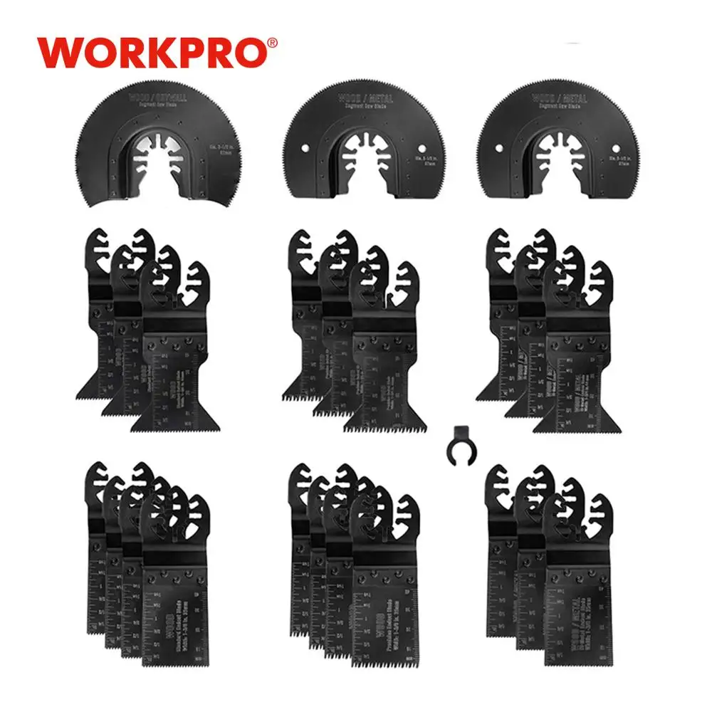 Лезвия для пилы WORKPRO, 23/25 шт., многоосциллирующие инструменты, аксессуары для металла/дерева, набор Быстросъемных лезвий для пилы, лезвия CRV
Лезвия для пилы WORKPRO, 23/25 шт., многоосциллирующие инструменты, аксессуары для металла/дерева, набор Быстросъемных лезвий для пилы, лезвия CRV