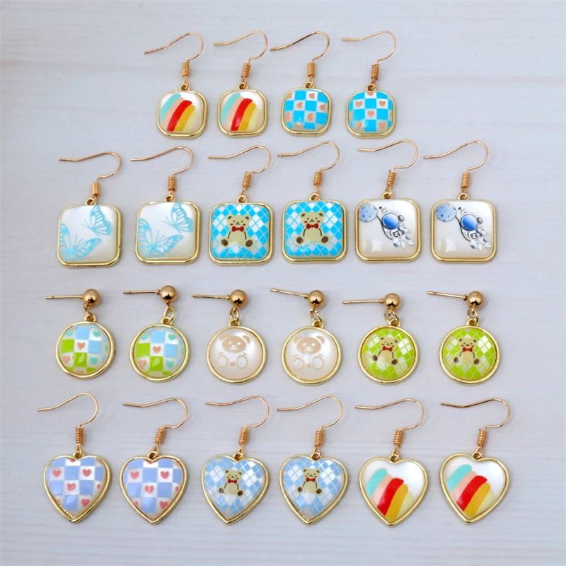 Cute Bear Butterfly Astronaut Resin Drop Earrings for Women Girls Heart Shaped Fashion Party Birthday Jewelry Gold Color Earring
Cute Bear Butterfly Astronaut Resin Drop Earrings for Women Girls Heart Shaped Fashion Party Birthday Jewelry Gold Color Earring