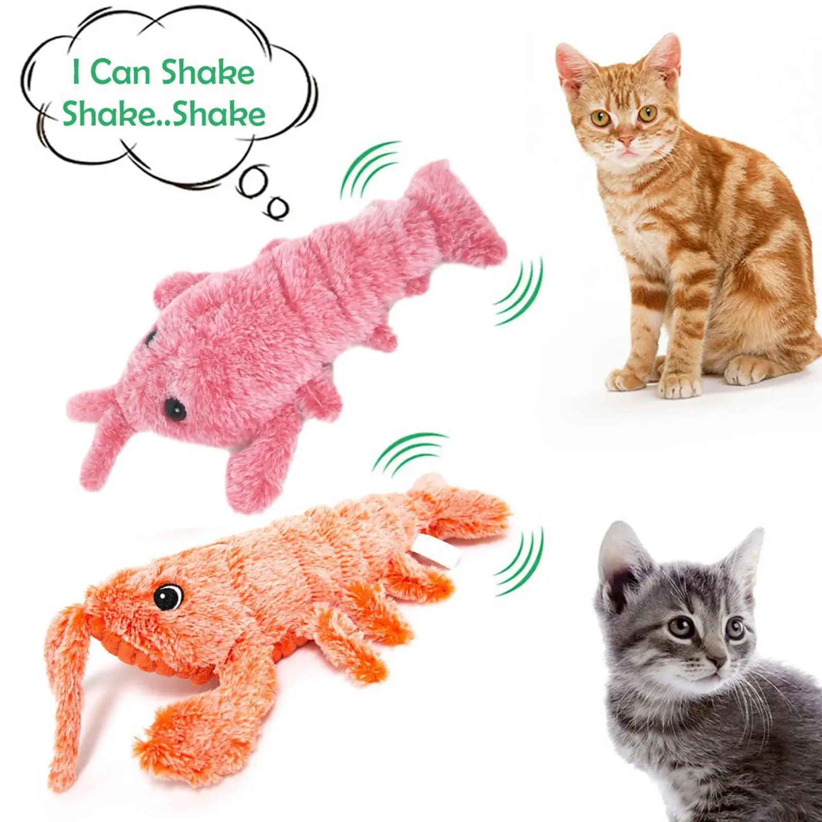 

Электрическая игрушка для прыжков, кошек, креветок, движущаяся имитация лобстера, электронные плюшевые игрушки для домашних животных, соба...