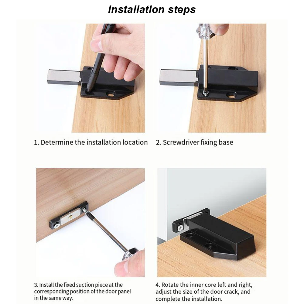 Brand New Cabinet Catch Door Stopper Stainless Steel+ABS Strong Suction 4 Pcs/set Black Door Catch Handle Free
Brand New Cabinet Catch Door Stopper Stainless Steel+ABS Strong Suction 4 Pcs/set Black Door Catch Handle Free