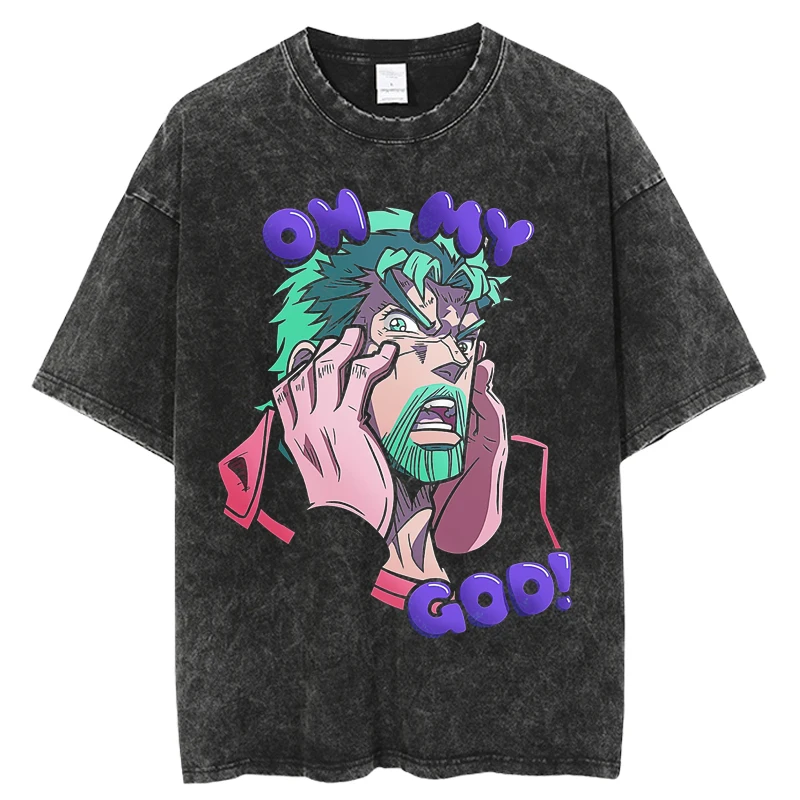 Men T Shirts Hip Hop Streetwear Washed Japanese Anime JoJo's Bizarre Adventure Printing Oversize Tops Harajuku Short Sleeve
Men T Shirts Hip Hop Streetwear Washed Japanese Anime JoJo's Bizarre Adventure Printing Oversize Tops Harajuku Short Sleeve