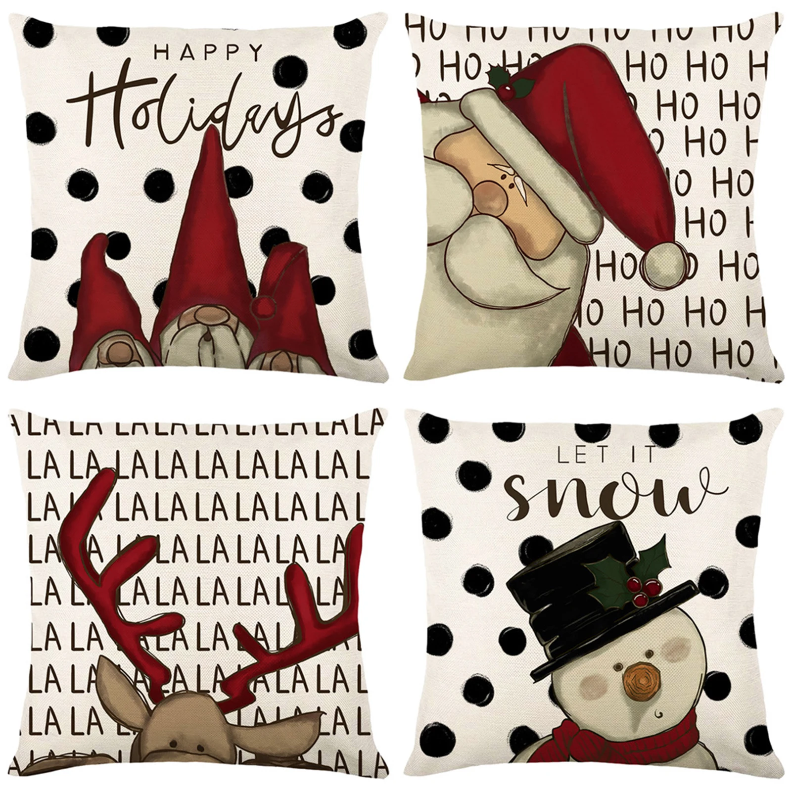 4 шт., домашняя декоративная квадратная подушка в виде Санты и лося
4 шт., домашняя декоративная квадратная подушка в виде Санты и лося