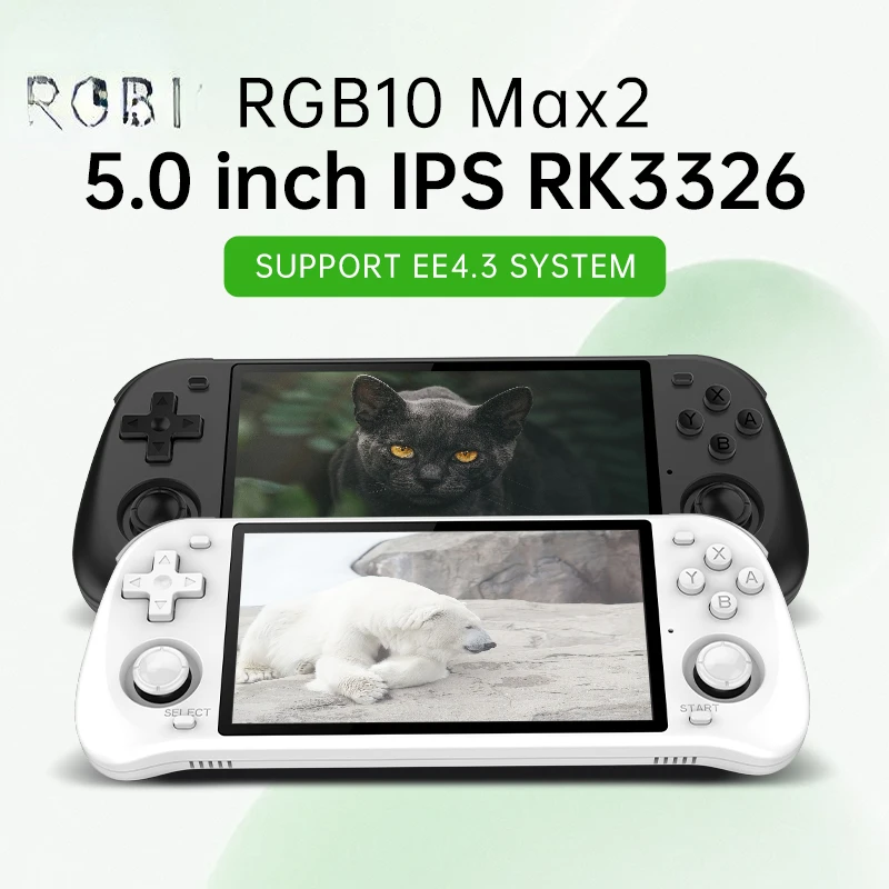 

Max2 ретро-система с открытым исходным кодом RGB10 max 2 портативная игровая консоль RK3326 5,0 дюймов IPS экран 3D Rocker детский подарок подлинный новый