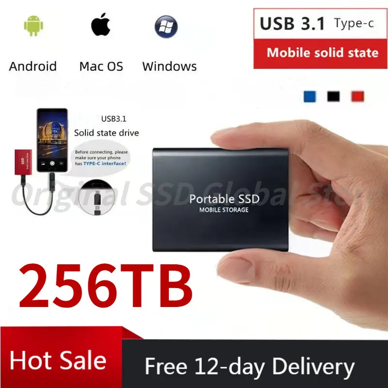 2TB Portable SSD 256TB High-speed Mobile Solid State Drive 4TB 8TB SSD Mobile Hard Drives External Storage Decives for Laptop
2TB Portable SSD 256TB High-speed Mobile Solid State Drive 4TB 8TB SSD Mobile Hard Drives External Storage Decives for Laptop