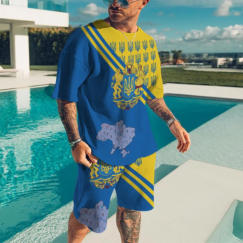 Men summer patterns splicing pattern t-shirt casual set fashion loose o-neck t-shirt short sleeve + shorts for male sets 2
Men summer patterns splicing pattern t-shirt casual set fashion loose o-neck t-shirt short sleeve + shorts for male sets 2