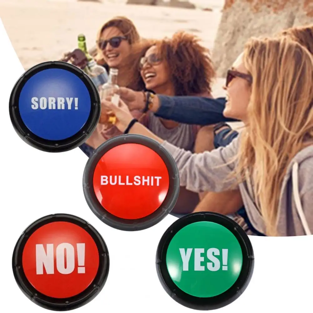 Funny Talking Button No Sorry Yes Sound Party Button Bullshit Maybe Toys Home Office Party Gag Funny Toy For new Vocal toys
Funny Talking Button No Sorry Yes Sound Party Button Bullshit Maybe Toys Home Office Party Gag Funny Toy For new Vocal toys