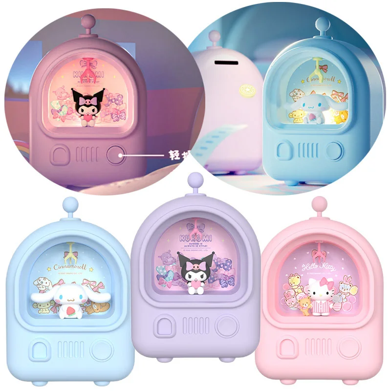 Kawaii Cartoon Sanrioed Dolls USB Light Anime Kuromi Cinnamoroll Kittys Cat Cute Children Piggy Bank Bedside Lamp Kids Gifts
Kawaii Cartoon Sanrioed Dolls USB Light Anime Kuromi Cinnamoroll Kittys Cat Cute Children Piggy Bank Bedside Lamp Kids Gifts