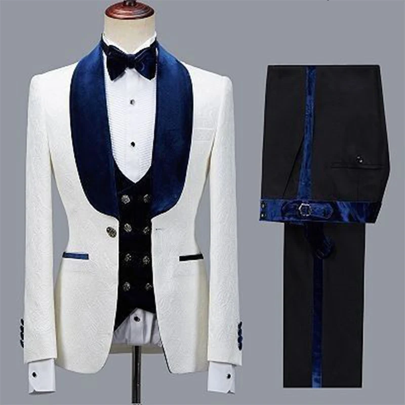 Men's Suit Jacquard Lapel Slim Formal Dress Groom Wedding Customizable Tuxedo Three Piece Set (velveteen jacket + pants + jacket
Men's Suit Jacquard Lapel Slim Formal Dress Groom Wedding Customizable Tuxedo Three Piece Set (velveteen jacket + pants + jacket