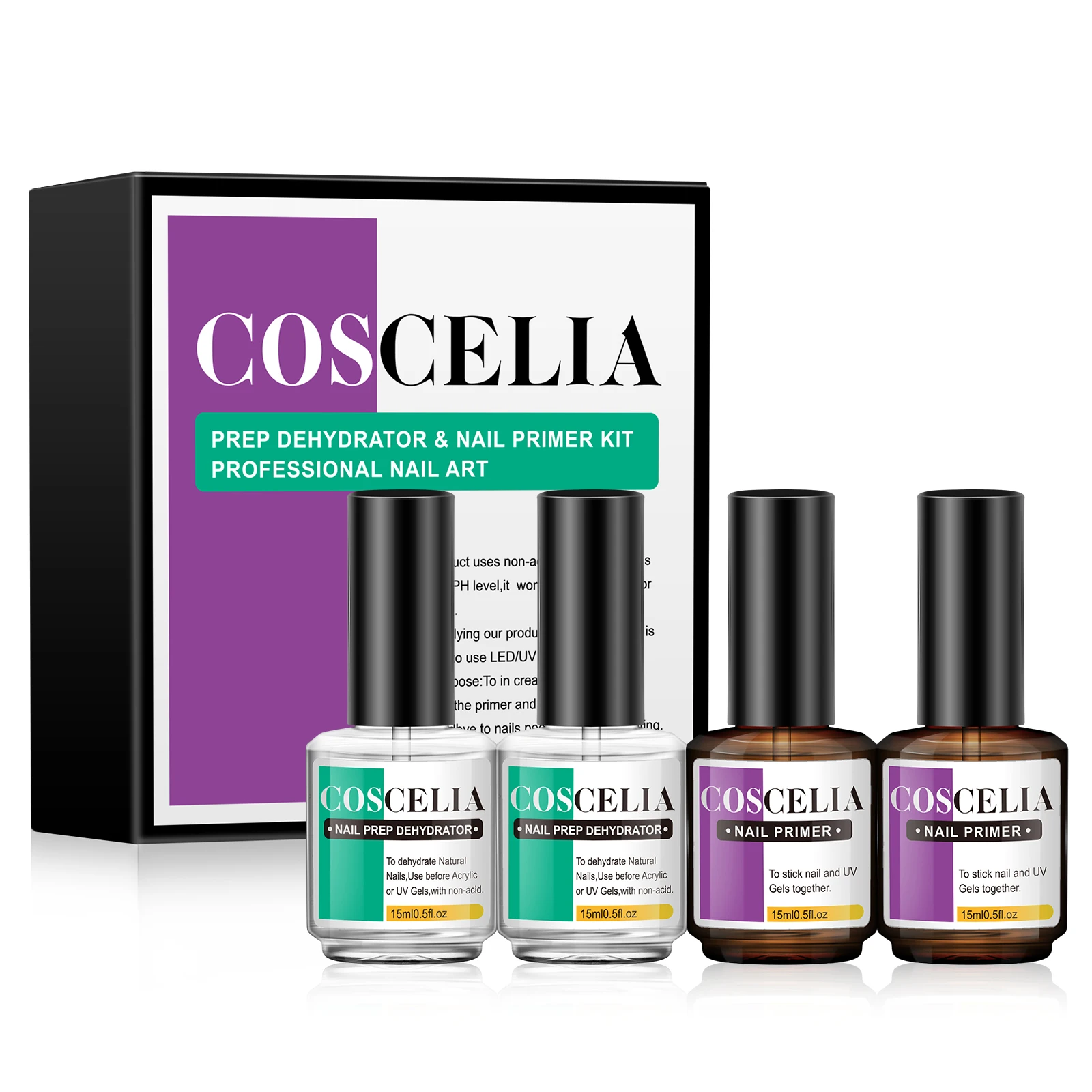COSCELIA Manicure Set 15ml Nail Primer Prep Dehydrator Tempered Top Coat Nail Art Tools Long Lasting Soak Off Gel Nail Polish
COSCELIA Manicure Set 15ml Nail Primer Prep Dehydrator Tempered Top Coat Nail Art Tools Long Lasting Soak Off Gel Nail Polish