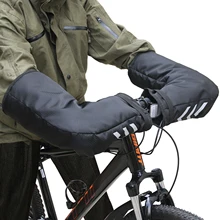 Winter Bike Handlebar Mitts Waterproof Reflective Warm Gloves Bicycle Handle Mittens Velcros Adjustable Degree Of Tightness