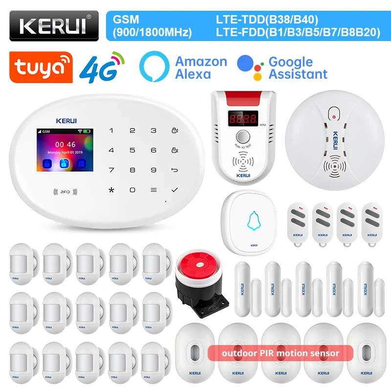 KERUI W204 система сигнализации 4G WIFI GSM Tuya умная Беспроводная сигнализация Поддержка Alexa датчик движения на улице детектор двери сирена
KERUI W204 система сигнализации 4G WIFI GSM Tuya умная Беспроводная сигнализация Поддержка Alexa датчик движения на улице детектор двери сирена