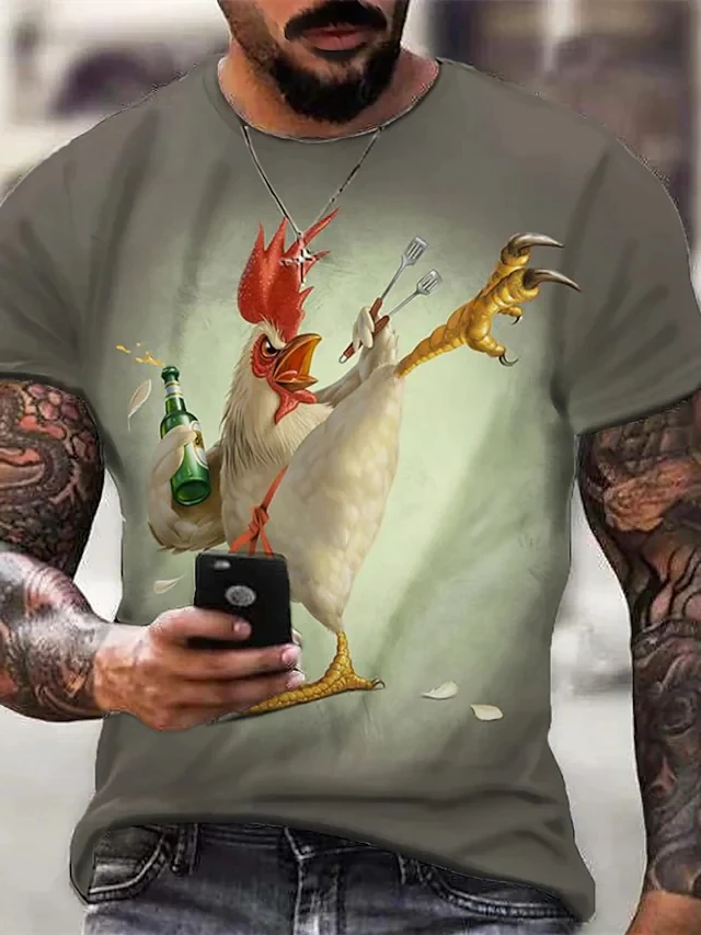 2023 Summer Men's Printed Casual Crew Neck Short Sleeve T-Shirt Cock Beer 3D Printed T Shirt
2023 Summer Men's Printed Casual Crew Neck Short Sleeve T-Shirt Cock Beer 3D Printed T Shirt