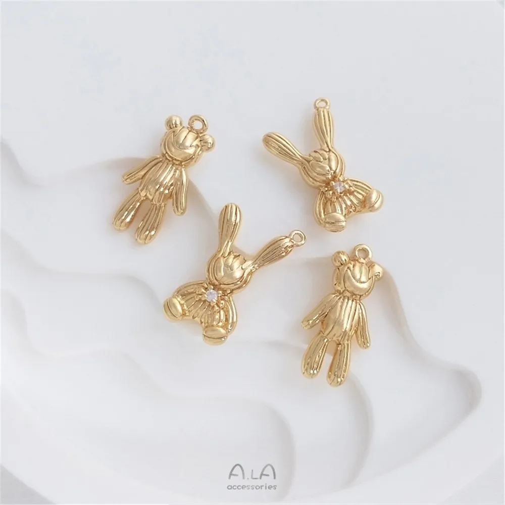 14K Bag Gold Three dimensional cute cute cute bear Rabbit Pendant handmade necklace bracelet pendant DIY Pendant
14K Bag Gold Three dimensional cute cute cute bear Rabbit Pendant handmade necklace bracelet pendant DIY Pendant