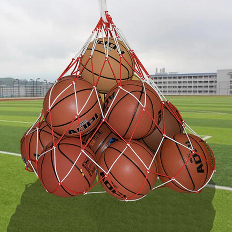 

Balls Carry Net Bag Outdoor Sporting Soccer Net Portable Sports Equipment White-red Lattice Cord Basketball Volleyball Ball Net