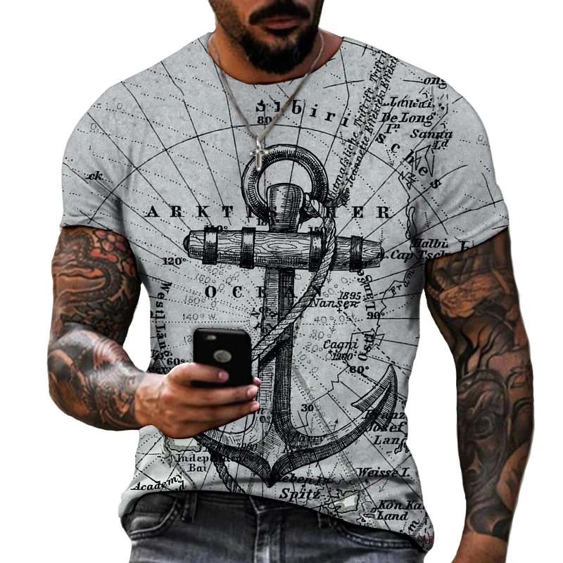 Men's Short Sleeved Casual Loose Tshirt New Oversize Men T-Shirt Anchor Print Fashion T Shirt Men Tops Tees For Male Clothing
Men's Short Sleeved Casual Loose Tshirt New Oversize Men T-Shirt Anchor Print Fashion T Shirt Men Tops Tees For Male Clothing
