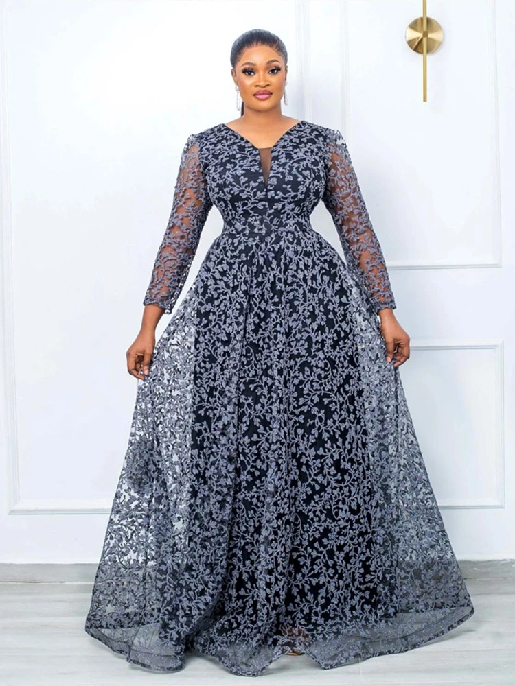 Elegant Black Long Dresses V Neck Floral Printed See Through Sleeve High Waist A Line Outfits for Ladies Wedding Evening Party
Elegant Black Long Dresses V Neck Floral Printed See Through Sleeve High Waist A Line Outfits for Ladies Wedding Evening Party