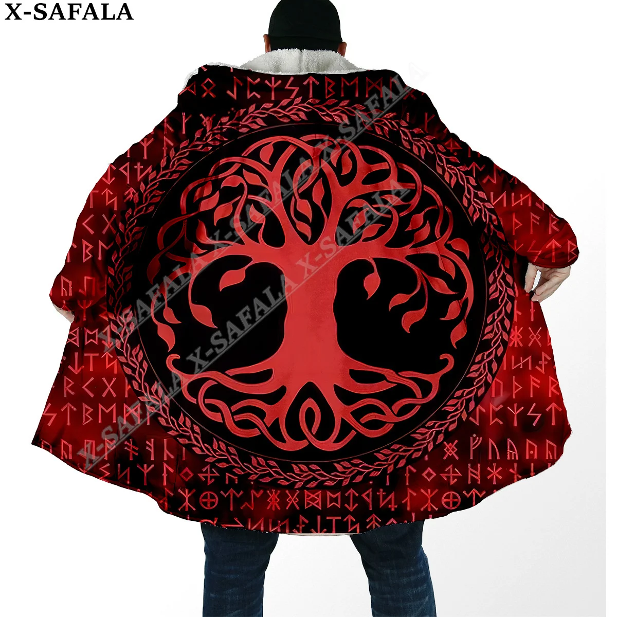 

Tattoo Symbol Viking Armor 3D Print Dream Cloak Thick ded Men Overcoat Coat Windproof Fleece Cape Robe Blanket-6