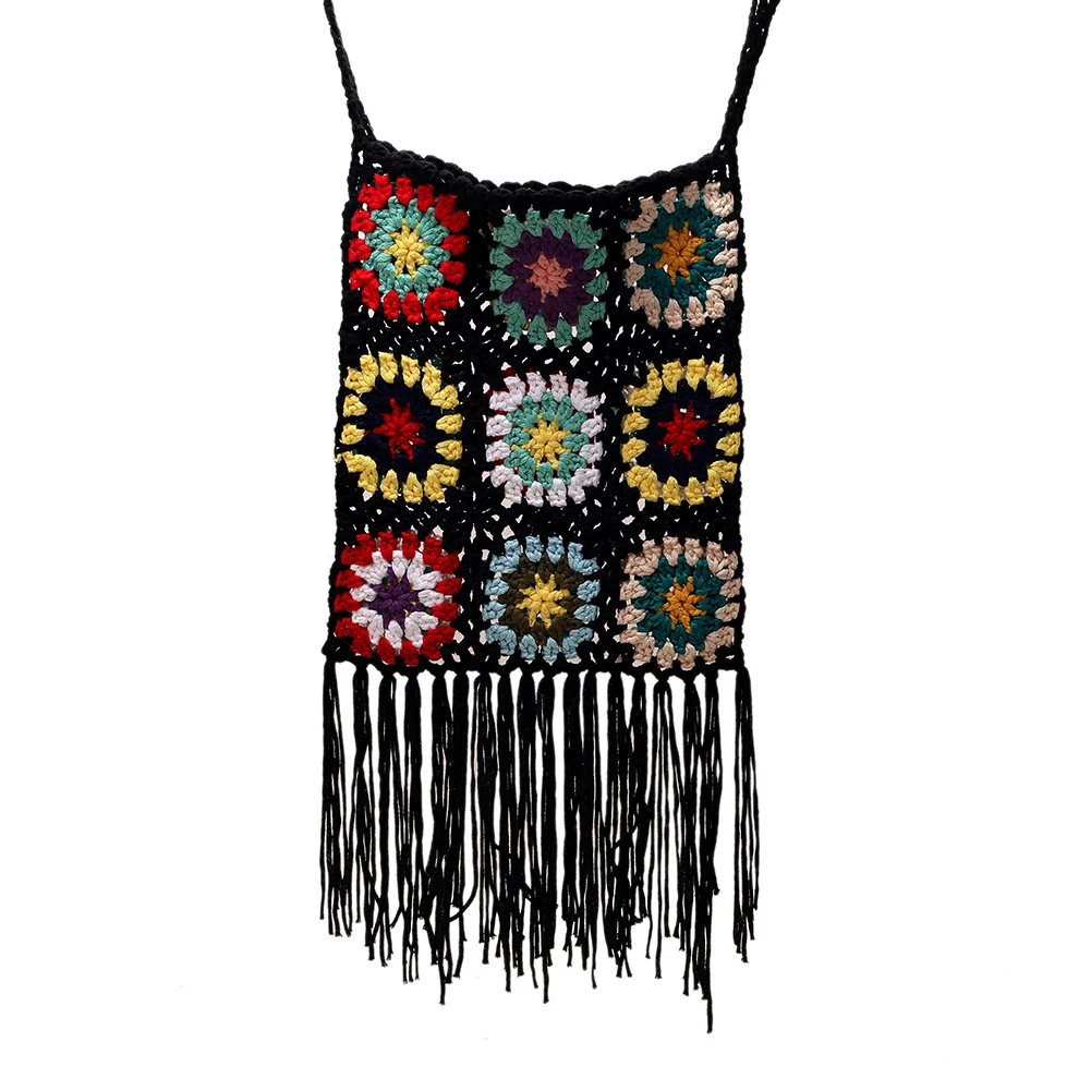 Women Flower Crochet Bag with Tassel Aesthetics Bag Ethnic Style Bohemian Soft Hollow Out Woven Bag for Female Girls
Women Flower Crochet Bag with Tassel Aesthetics Bag Ethnic Style Bohemian Soft Hollow Out Woven Bag for Female Girls