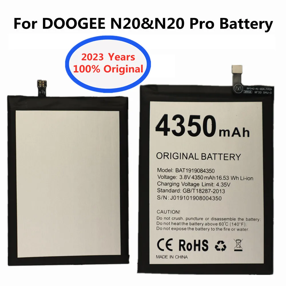 2023 Years 100% Original Battery BAT1919084350 4350mAh for DOOGEE N20 N20Pro N20 Pro Mobile Phone Bateria + Tracking number 
2023 Years 100% Original Battery BAT1919084350 4350mAh for DOOGEE N20 N20Pro N20 Pro Mobile Phone Bateria + Tracking number