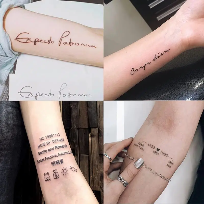 Sdotter 60pc/Lot English Letter Short Sentence Temporary Tattoo Stickers for Women Couple Fake Tattoo Art Clavicle Arm Tattoo St
Sdotter 60pc/Lot English Letter Short Sentence Temporary Tattoo Stickers for Women Couple Fake Tattoo Art Clavicle Arm Tattoo St