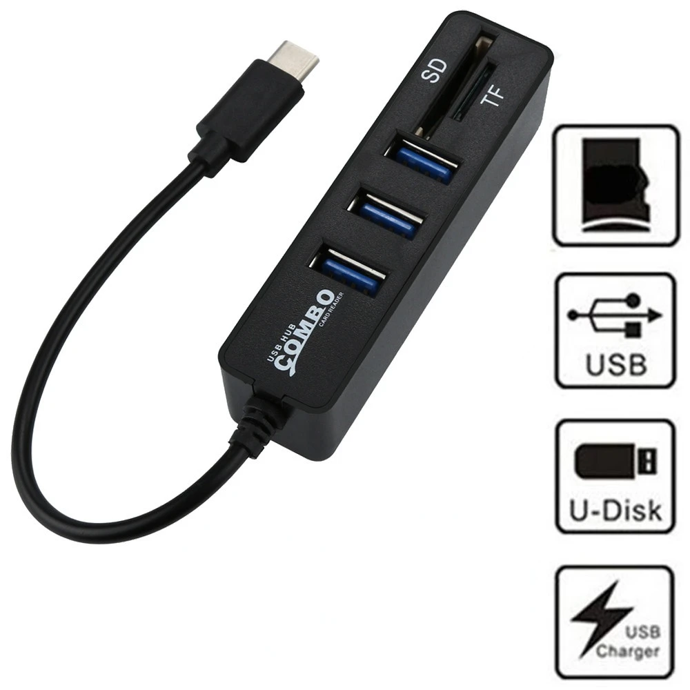 

Type C HUB 2 in1 Type-C OTG USB Hub Splitter Combo 3 PortsHab TF SD Card Reader All In One For PC Computer Accessories 20J29