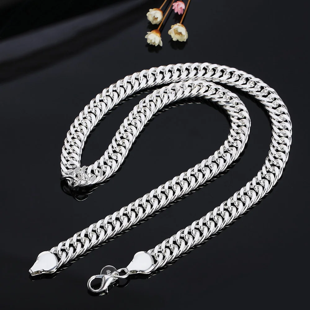 Charm S925 Silver 20/24 Inches 10MM Side Side Snake Chain Necklace For Women Fashion Men Jewelry Wedding Party Favors
Charm S925 Silver 20/24 Inches 10MM Side Side Snake Chain Necklace For Women Fashion Men Jewelry Wedding Party Favors