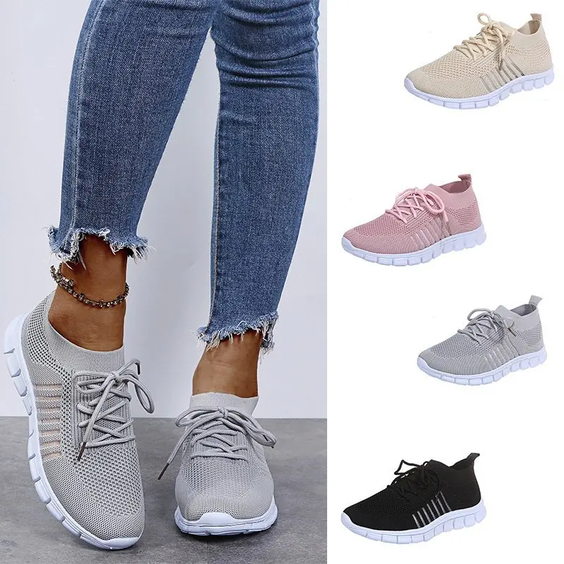Soft Sole Casual Shoes Tennis Female Loafers Light Mesh Breathable Sneakers for Women Knitted Women's Running Strap Flat Shoes
Soft Sole Casual Shoes Tennis Female Loafers Light Mesh Breathable Sneakers for Women Knitted Women's Running Strap Flat Shoes