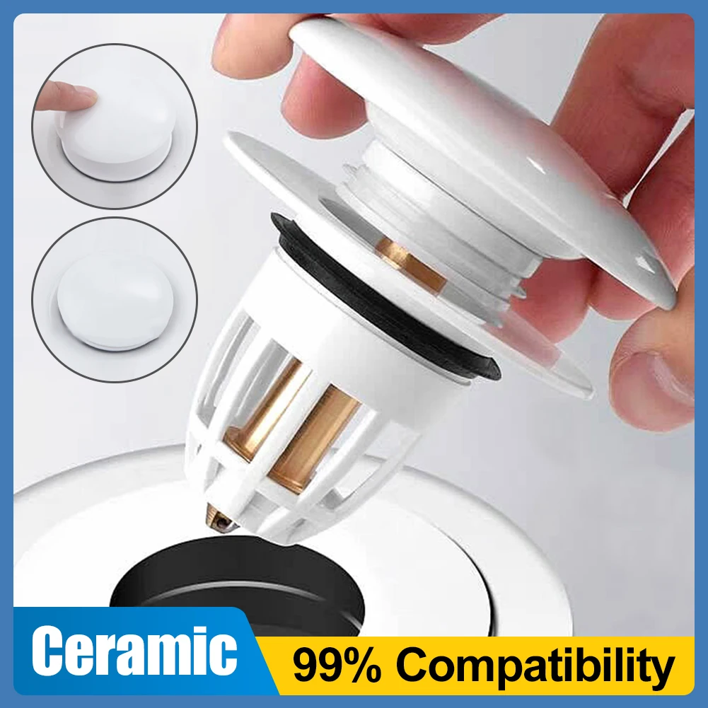 Bathroom Sink Drains Ceramic Pop-Up Bounce Core Basin Drain Filter Valve Hair Catcher Shower Sink Strainer Bath Stopper Tools
Bathroom Sink Drains Ceramic Pop-Up Bounce Core Basin Drain Filter Valve Hair Catcher Shower Sink Strainer Bath Stopper Tools