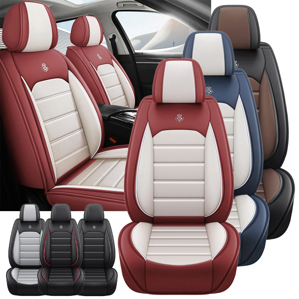 

Universal PU Leather Front&Rear Split Bench Protector Full Set Car Seat Covers Four Season Fit Most Car SUV Car Accessories