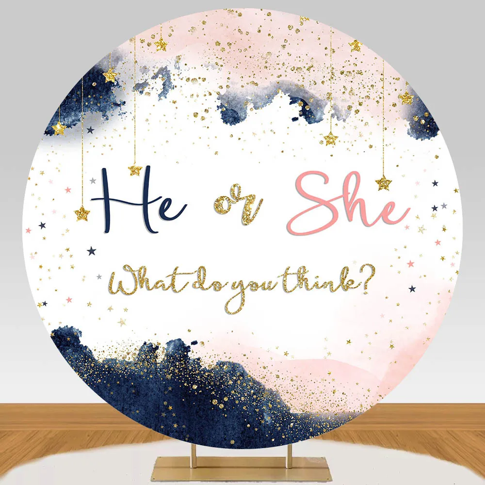Gender Reveal Round Backdrop Baby Shower Party Circle Photography Background Gold Star Blue or Pink Photo Props Studio Booth
Gender Reveal Round Backdrop Baby Shower Party Circle Photography Background Gold Star Blue or Pink Photo Props Studio Booth