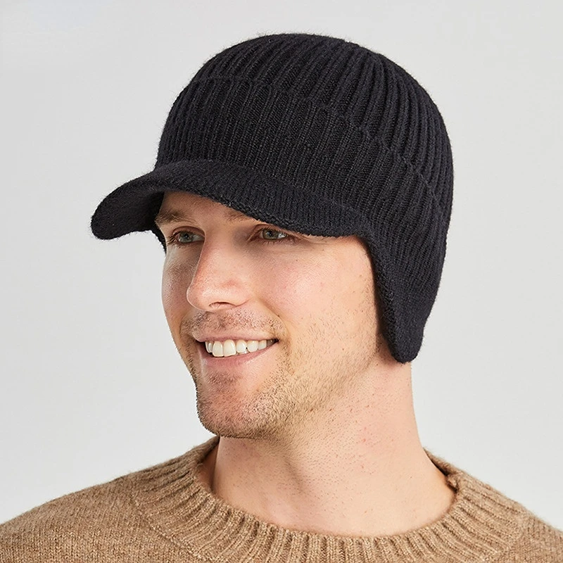 Men Winter Knitted Hat Outdoor Cycling Ear Protection Plush Velvet Warmth Peaked Cap Casual Fashion Sunhat Bomber Hats
Men Winter Knitted Hat Outdoor Cycling Ear Protection Plush Velvet Warmth Peaked Cap Casual Fashion Sunhat Bomber Hats