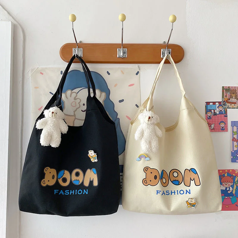 Women Canvas Bag Large Capacity Female Student One Shoulder Handbag Womens Tote Bag Bear Shopper Bag Vest Bag Portable Soft Case
Women Canvas Bag Large Capacity Female Student One Shoulder Handbag Womens Tote Bag Bear Shopper Bag Vest Bag Portable Soft Case