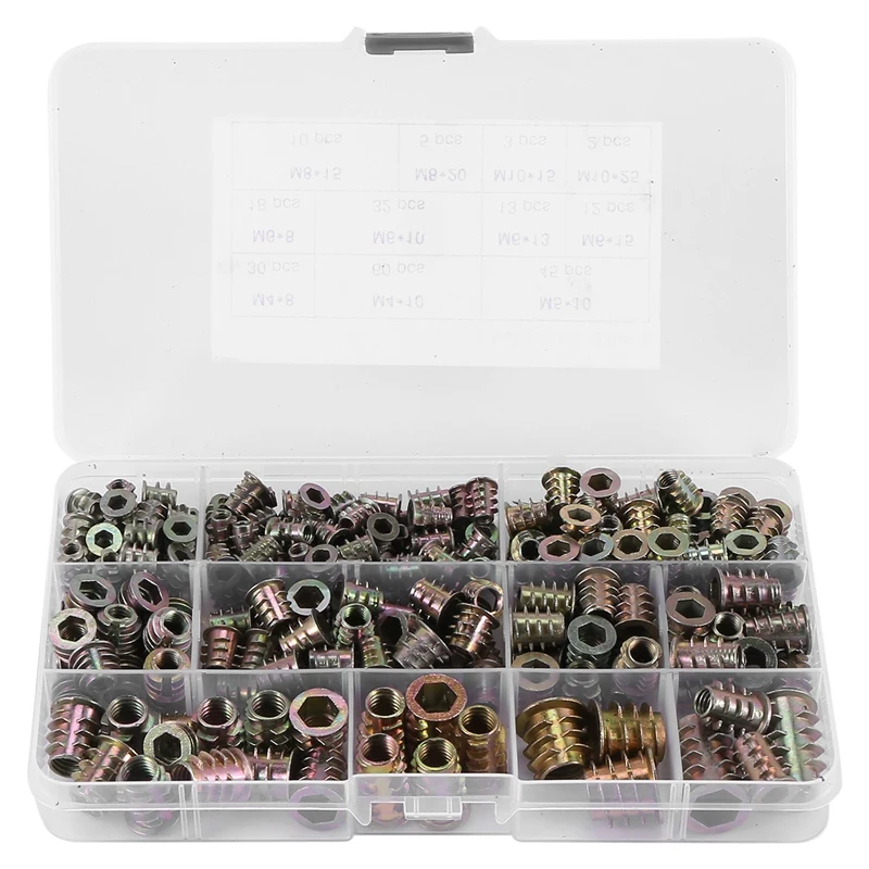 Pack Of 230 Screw Nuts M4/M5/M6/M8/M10 Zinc Alloy Hex Socket Nut, Threaded Insert, Wood Screw Nut For Wood Furniture
Pack Of 230 Screw Nuts M4/M5/M6/M8/M10 Zinc Alloy Hex Socket Nut, Threaded Insert, Wood Screw Nut For Wood Furniture