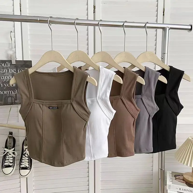 JIRITIAN Women Fashion Cotton Knitting Sleeveless Vest With Inner Pads Square Collar Chic Sporty Slim Tops For 2023 Summer
JIRITIAN Women Fashion Cotton Knitting Sleeveless Vest With Inner Pads Square Collar Chic Sporty Slim Tops For 2023 Summer