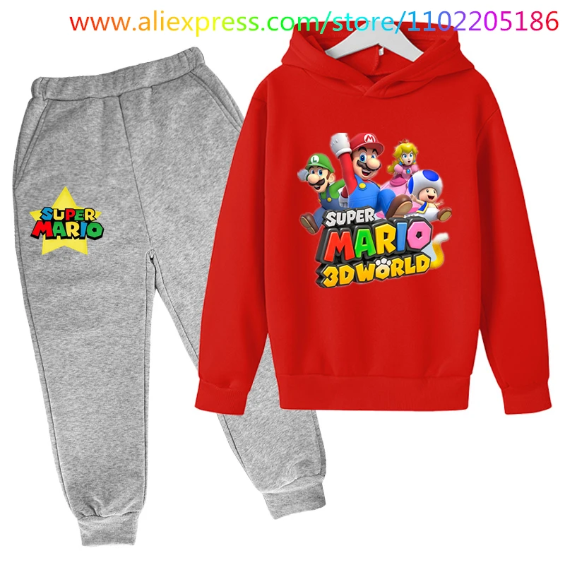 Spring Boys Games Anime Costumes Super Marios Hoodies + Pants Boys Kids Clothes Girls Mario-bros Hoodie Teen Clothes Sweatshirt
Spring Boys Games Anime Costumes Super Marios Hoodies + Pants Boys Kids Clothes Girls Mario-bros Hoodie Teen Clothes Sweatshirt