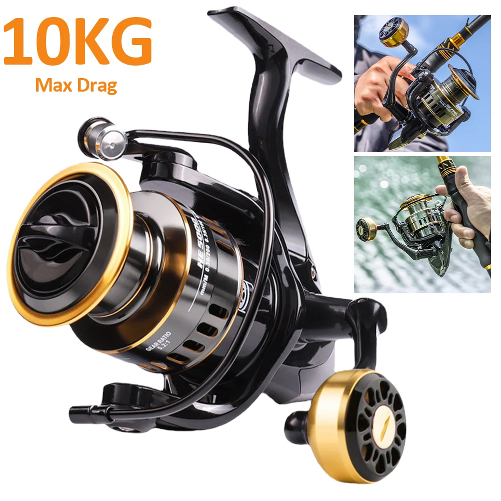Fishing Reel HE1000-7000 10KG Max Drag Spinning Reel Metal Spool Ball Grip Reel For Freshwater Saltwater Fishing Tackle
Fishing Reel HE1000-7000 10KG Max Drag Spinning Reel Metal Spool Ball Grip Reel For Freshwater Saltwater Fishing Tackle