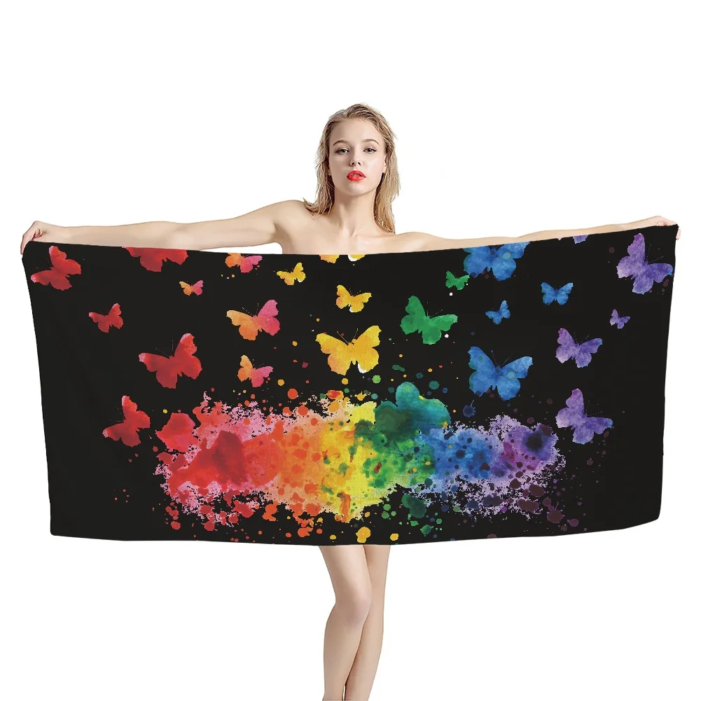 Пляжное/банное полотенце Tie Dye, полотенце для бассейна с принтом, дизайнерское одеяло для плавания/спорта/СПА, быстросохнущее полотенце