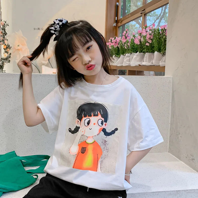 8 10 years Girls Funny T-shirt Short Sleeve Print Cotton Tee Teen Girls Fashion Casual Tops frete gratis para brasil infantil
8 10 years Girls Funny T-shirt Short Sleeve Print Cotton Tee Teen Girls Fashion Casual Tops frete gratis para brasil infantil
