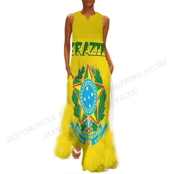 Brazil Flag Dress Women Fashion V-neck Long Dress Party Evening Casual Brasil Women Dresses Elegant Boho Maxi Vestido Beach Robe
Brazil Flag Dress Women Fashion V-neck Long Dress Party Evening Casual Brasil Women Dresses Elegant Boho Maxi Vestido Beach Robe